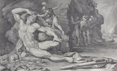 Ulisse che conficca un palo ardente nell