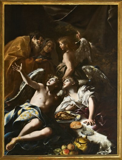 Abramo accoglie i tre angeli da Bartolomeo Guidobono