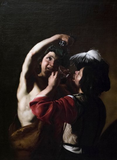 Bacco e un bevitore da Bartolomeo Manfredi