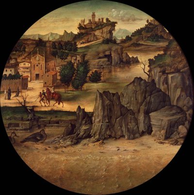 Paesaggio con castelli, fine XV secolo da Bartolomeo Montagna