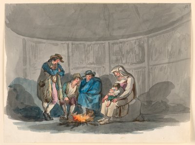 Una famiglia di pastori di notte da Bartolomeo Pinelli