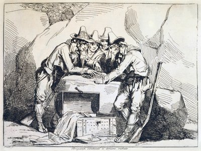 Gruppo di banditi, incisione di Bartolomeo Pinelli (1781-1835) da Bartolomeo Pinelli