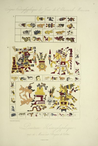 Pitture geroglifiche, dal manoscritto Borgia a Veletri, illustrazione da 