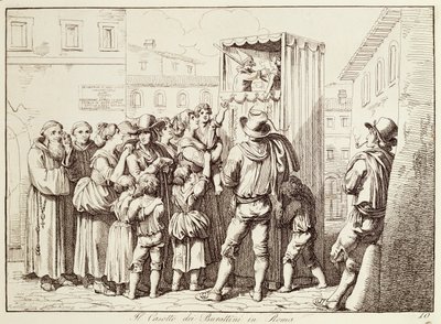 Teatro dei burattini a Roma da Bartolomeo Pinelli