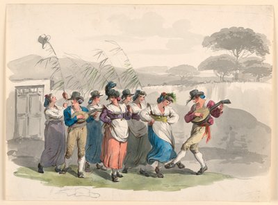 "Saltarello Romano," Contadini danzanti nei dintorni di Roma da Bartolomeo Pinelli