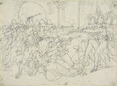 Studio per le vicende della vita di Massaroni, un bandito italiano da Bartolomeo Pinelli