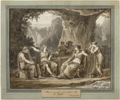 Telemaco Racconta le Sue Avventure alla Dea Calipso, da Le Avventure di Telemaco, Libro 1 da Bartolomeo Pinelli