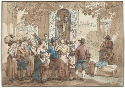 Il ciarlatano, illustrazione tratta da “Costumi e usanze romane” da Bartolomeo Pinelli