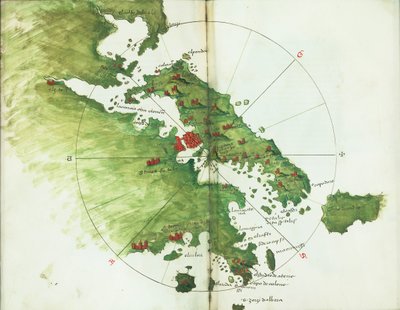 Carta di Negroponte, c.1485 da Bartolomeo da li Sonetti