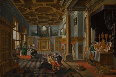 Interno rinascimentale con banchettanti, circa 1618-1622 da Bartolomeus van Bassen