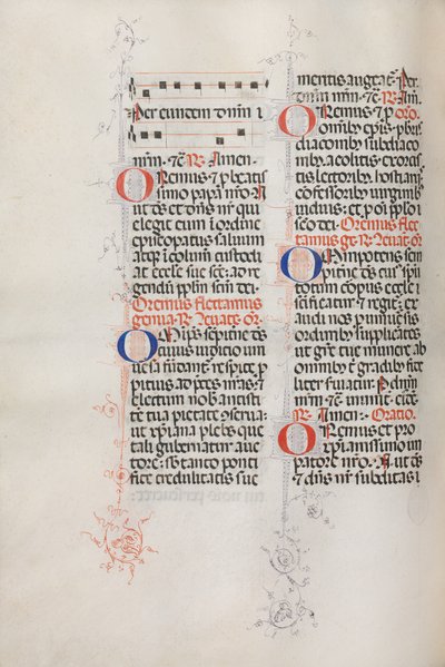 Messale: Fol. 146v: Musica per varie preghiere..., 1469 da Bartolommeo Caporali