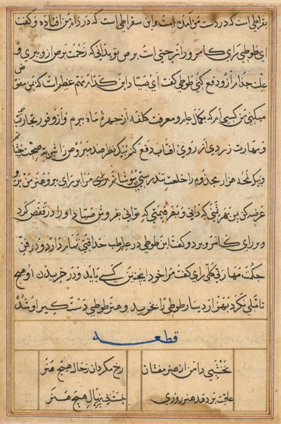 Pagina da Tales of a Parrot Tuti-nama: pagina di testo, c. 1560 da Basavana