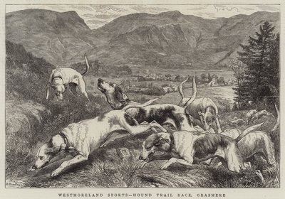 Sport in Westmoreland, gara di cani da caccia, Grasmere da Basil Bradley