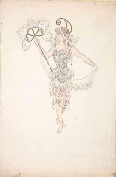 Costume per signora con ventaglio da Basil Crage