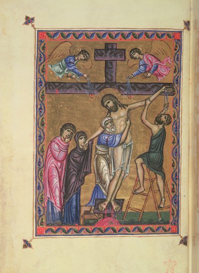 La discesa dalla croce, dal Salterio della Regina Melisenda, Gerusalemme da Basilius Basilius
