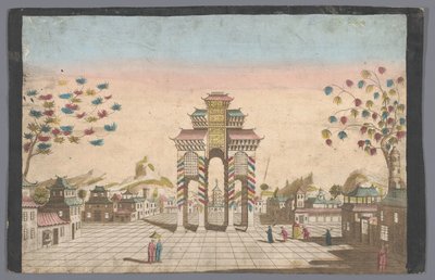 Arco di trionfo in una piazza di Canton da Basset