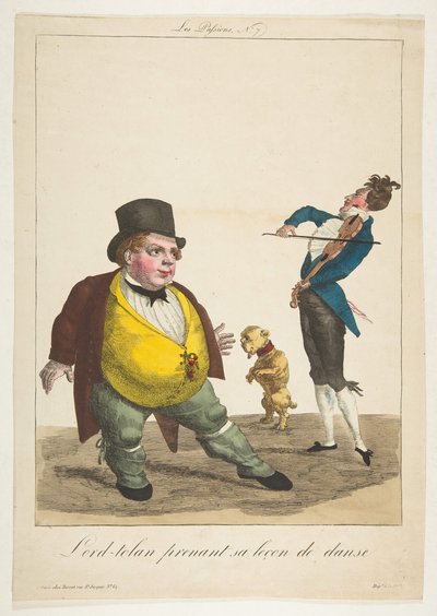 Lord-tolan che prende la sua lezione di danza, La Passions, No. 7, XIX secolo da Basset