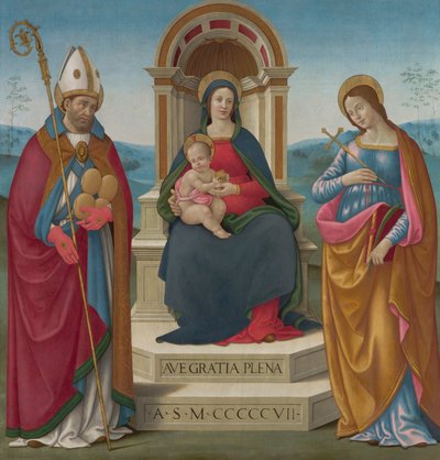 Madonna col Bambino con San Giusto di Volterra e Santa Margherita di Antiochia da Bastiano Mainardi