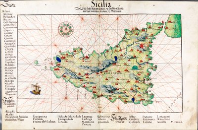 Carta della Sicilia da Battista Agnese