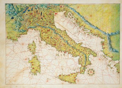 Italia, da Atlante del Mondo in trentatré Mappe, di Battista Agnese da Battista Agnese