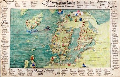 Mappa della Scandinavia da Battista Agnese