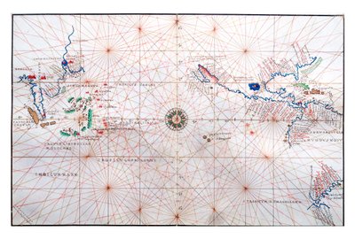 Carta nautica che mostra Cina, Ceylon e Filippine e i Tropici del Cancro e del Capricorno, c.1540 da Battista Agnese
