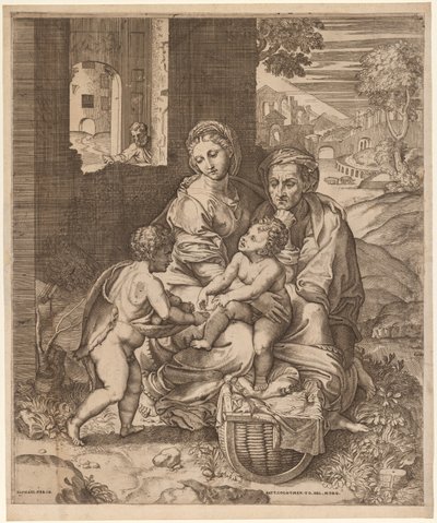 La Sacra Famiglia (La Perla) (dopo Raffaello) da Battista Angolo del Moro