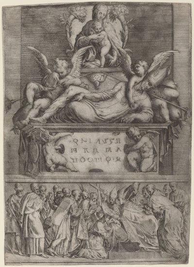 Tomba di un vescovo da Battista Angolo del Moro after Parmigianino