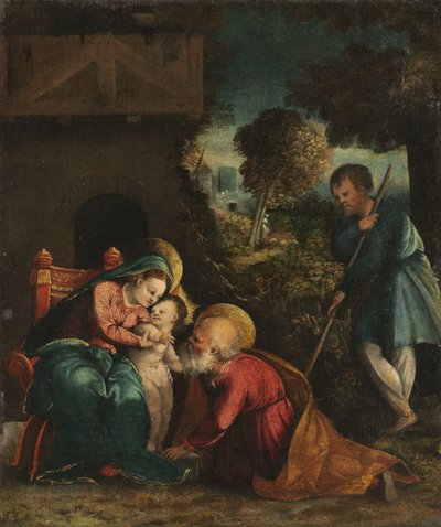Sacra Famiglia con un pastore da Battista Dossi