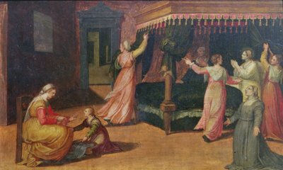 La visione di Santa Ildegarda (1098-1179) (pannello) da Battista Dossi