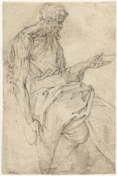 San Giovanni Battista seduto da Battista Franco