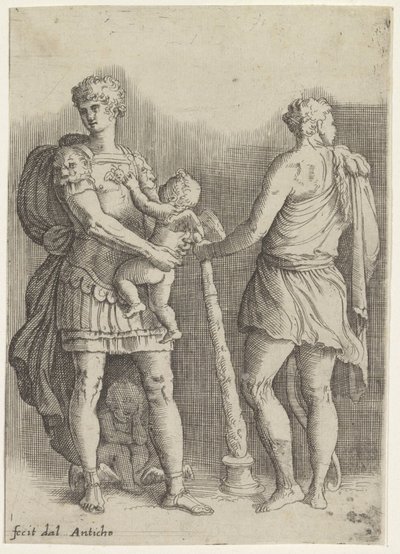 Perseo con due putti e Ercole, visto di spalle da Battista Franco