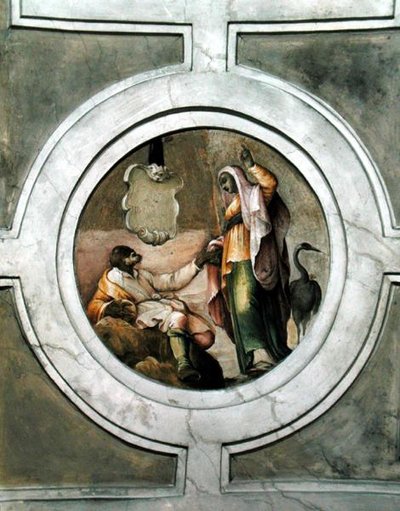 Rappresentazione di una delle Virtù, dal soffitto della Cappella Grimani da Battista Franco
