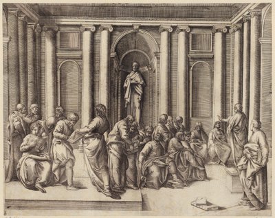 Zwölfjähriger Jesus diskutiert mit den Tempelgelehrten da Battista Franco