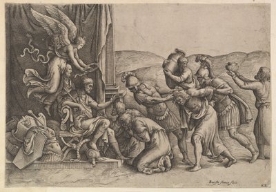 Scipione concede clemenza ai prigionieri, 1530-61 da Battista Franco Veneziano