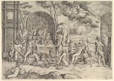 Il Matrimonio di Cupido e Psiche, pannello destro da Battista Franco Veneziano