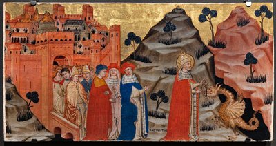 Papa San Silvestro sconfigge il drago della rupe tarpea da Battista da Vicenza