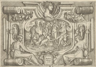 Un uomo e una donna offrono un piatto di monete a un re seduto su un trono, ca. 1540-80 da Battista del Moro