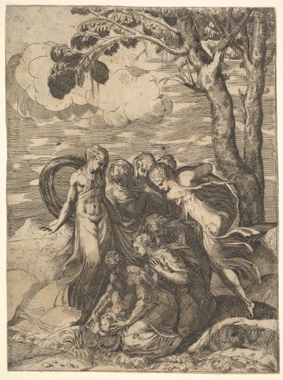 Mosè salvato dal Nilo, XVI secolo da Battista del Moro