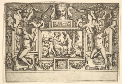 Giovane donna che beve da una ciotola, una vecchia donna davanti a lei, ambientata in..., ca. 1540-80 da Battista del Moro