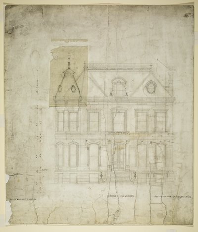 Casa di Peter Schuttler II, Chicago, Illinois, prospetto frontale da Bauer and Loebnitz