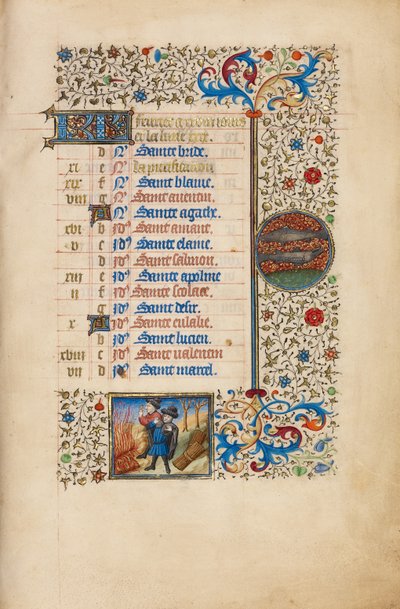 Pagina del calendario di febbraio; Tenersi caldi; Pesci da Bedford Master