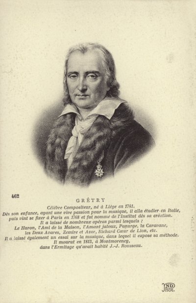 André Grétry, compositore belga (1741-1813) da Belgian School