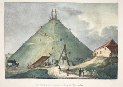 Apparecchio per posizionare il Leone di Waterloo da Belgian School