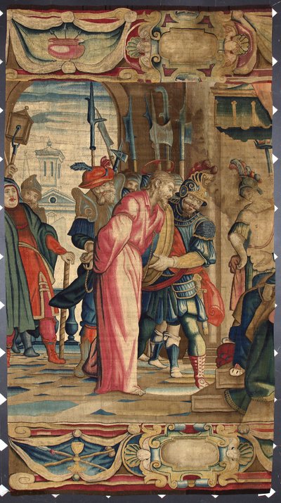 Cristo e Ponzio Pilato. Arazzo delle manifatture di Bruxelles. XVI secolo, Genova, Musei di Strada Nuova da Belgian School