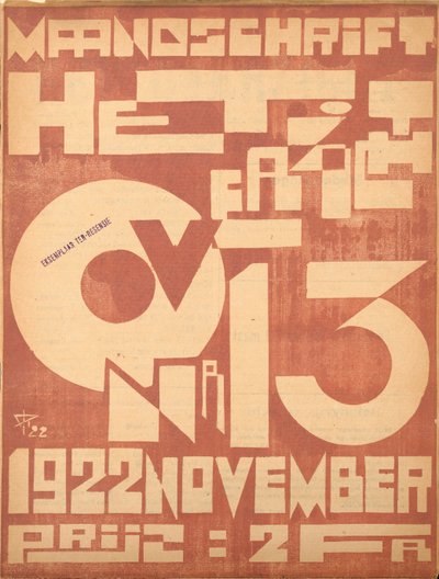 Copertina per il numero di novembre 1922 della rivista "Het Overzicht", 1922 da Belgian School