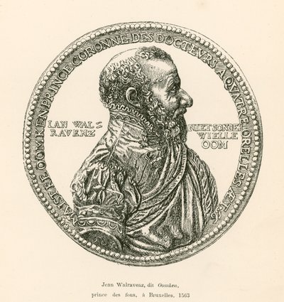 Jean Walravenz, detto Oomken, principe dei folli, a Bruxelles, 1563 da Belgian School
