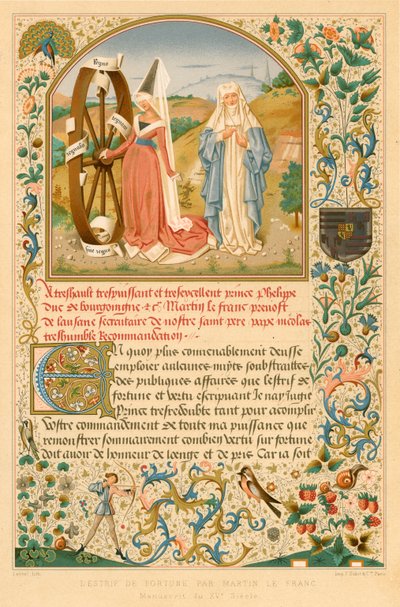 LEstrif de Fortune di Martin le Franc. Manoscritto del XV secolo da Belgian School