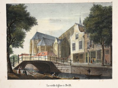 La vecchia chiesa a Delft da Belgian School