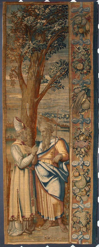 Mosè e Jethro Arazzo di Dionys Martensz dopo i cartoni di Luca Cambiaso (1527-1584) e realizzato nelle manifatture di Bruxelles 1561-1564 Dim. 390x585,5 cm Genova, Musei di Strada Nuova da Belgian School